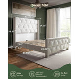 Velvet Wingback Platform Bed Frame - Sleep Galleria