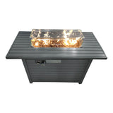 Steel Rectangular Propane Fire Pit Table With Lid