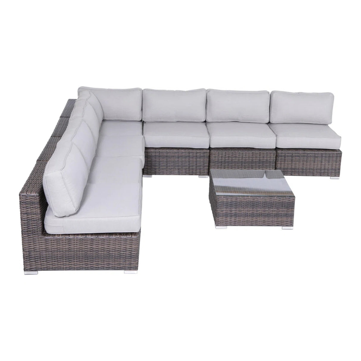 6-Person Outdoor Wicker Seating Set With Plush Cushions
