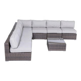 6-Person Outdoor Wicker Seating Set With Plush Cushions