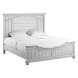 Queen Solid Wood Gray Panel Bed Frame