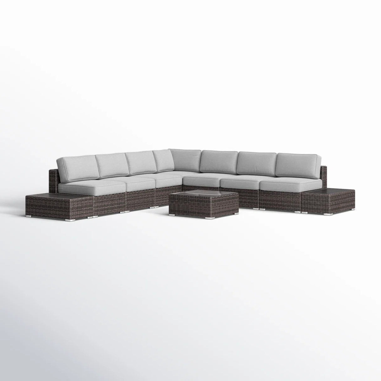 Wicker Outdoor 6-Person Sectional Seating Group With Cushions