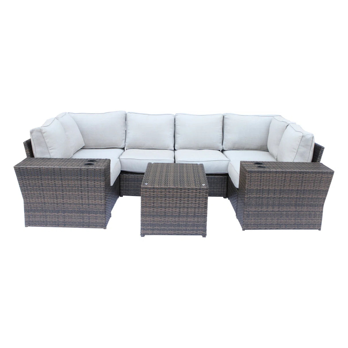 9-Piece Outdoor Wicker Patio Set With Cushions