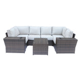 9-Piece Outdoor Wicker Patio Set With Cushions