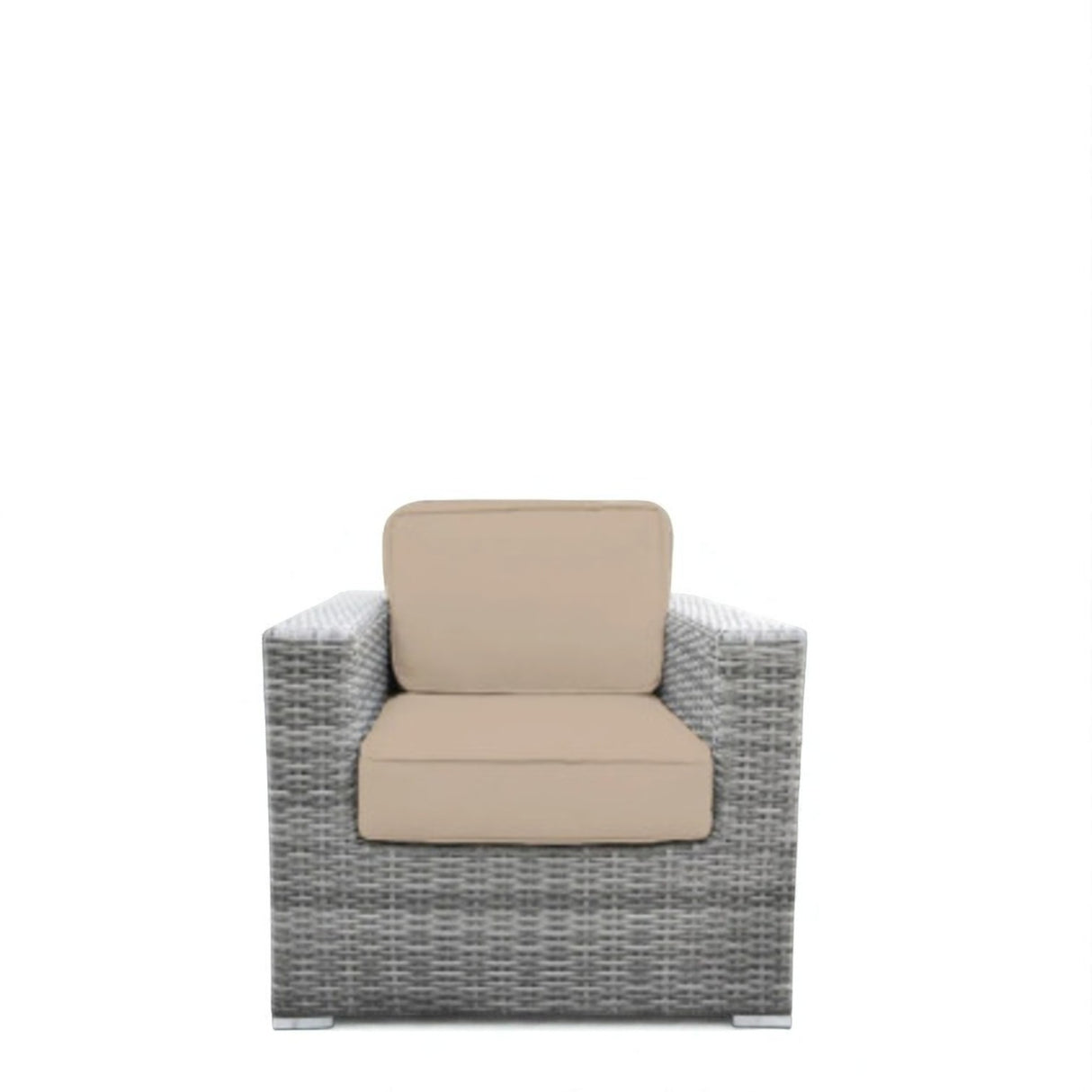 Modern Weather-Resistant Outdoor Wicker Club Chair With Cushions