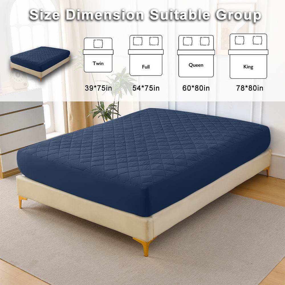 Waterproof Quilted Cotton Fitted Sheet Full Size - Sleep Galleria
