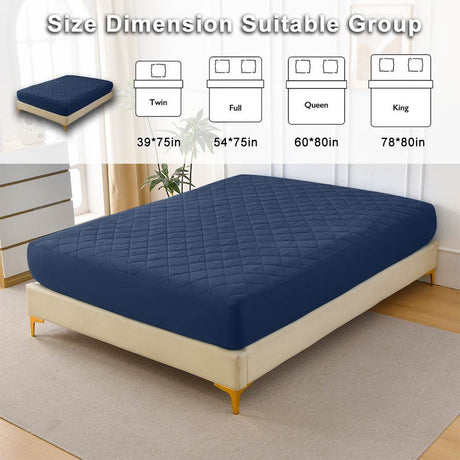 Waterproof Quilted Cotton Fitted Sheet Full Size - Sleep Galleria