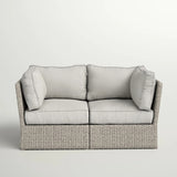 Outdoor Weather-Resistant Wicker Loveseat With Cushions