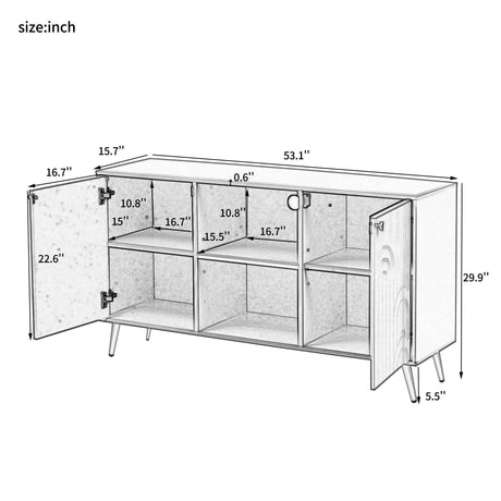 Modern Gray MDF TV Stand With Adjustable Shelf - Sleep Galleria