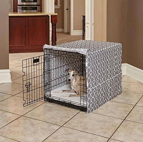 Dog Crate Cover, Brown Geometric Pattern, 30"