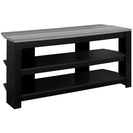 Contemporary 42-Inch Black Grey Particle Board TV Stand - Sleep Galleria