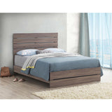 Queen Barrel Oak Farmhouse Rustic Wood Panel Bed Frame