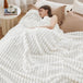 Bedsure Luxury Chunky Corduroy Fleece Sleep Blanket- Ultra Soft, Warm, Cozy Extra Soft Baby Blanket for Sofa, Bed, Nursery Ideal Seasonal Gift Solid Yellow Color,Autumn Lightweight Comforter