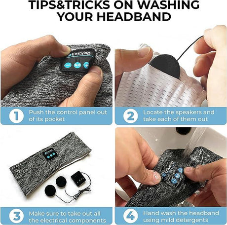 Sleep Centre Sleep Band, Headband Headphones, Sleep ASMR, Sleep Headphones Adjustable, Sleeping Headphones Comfortable Headband with Thin Speaker Microphone, ASMR Headphones, on Earon Ear