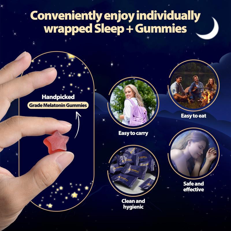 Windboss Natural Sleep Aid Gummies -80 Count- Delicious & Effective Melatonin 6 Mg Sleep+ Gummies for Adults a Restful Night'S Sleep