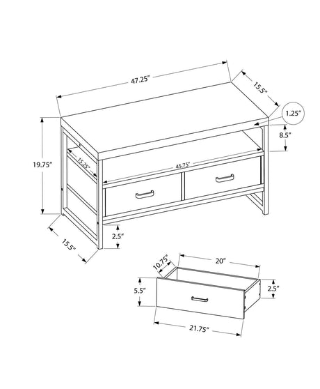 48-Inch Grey Laminate TV Stand With Storage Drawers - Sleep Galleria