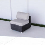 Set Of 2 Armless Weather Resistant Wicker Patio Chairs