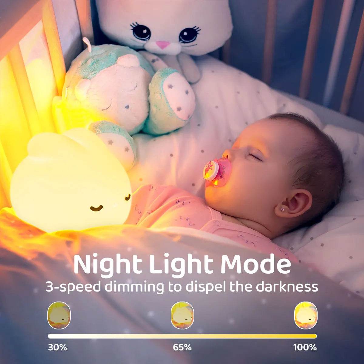 Cute Bunny Silicone Rechargeable LED Night Light - Sleep Galleria