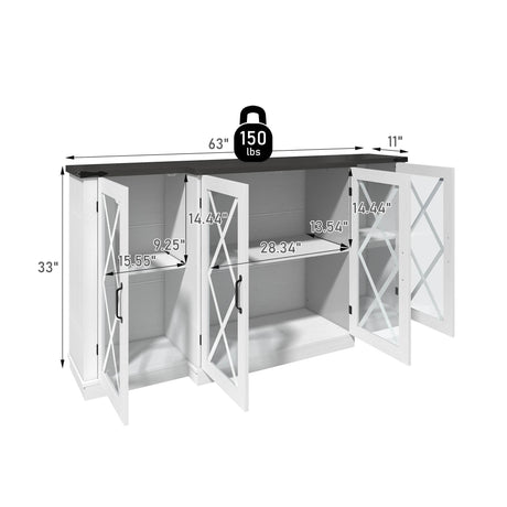 Farmhouse Storage TV Stand With Adjustable Shelves - Sleep Galleria