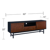 Midcentury Modern Black MDF Media Console Cabinet - Sleep Galleria