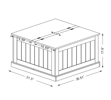 Farmhouse Style Square Coffee Table With Lift Top Storage - Sleep Galleria