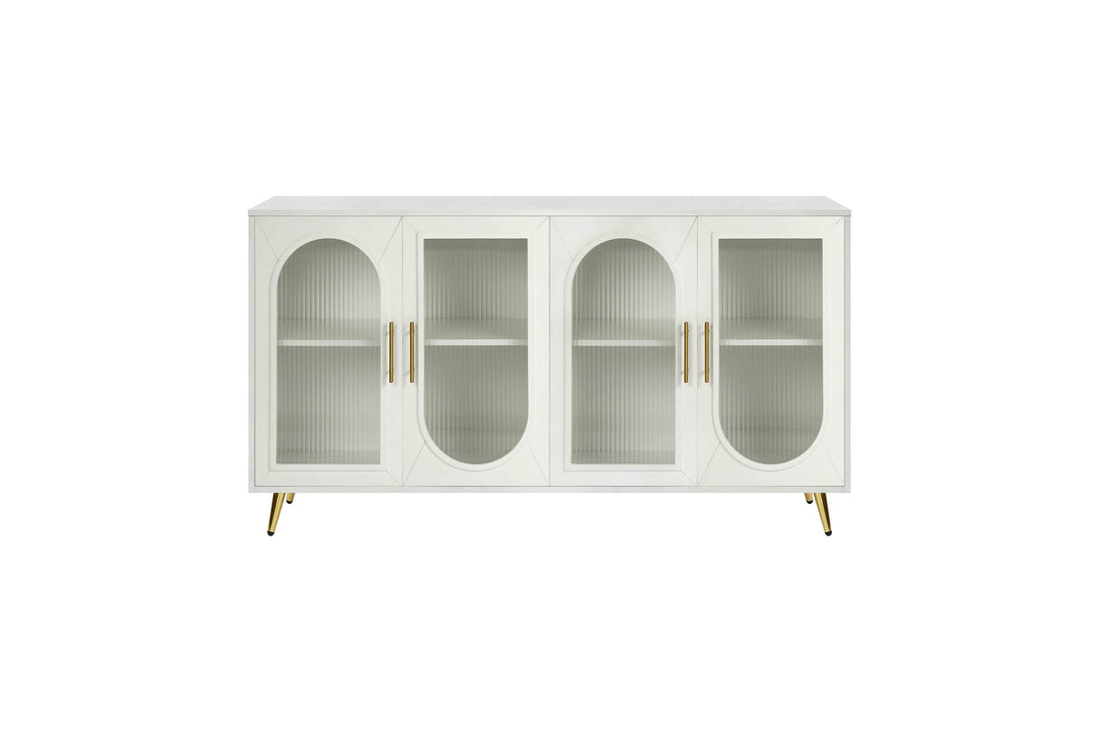 Antique White Wood TV Stand With Storage Cabinet - Sleep Galleria