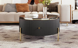 Modern Round Coffee Table With Two Large Drawers - Sleep Galleria