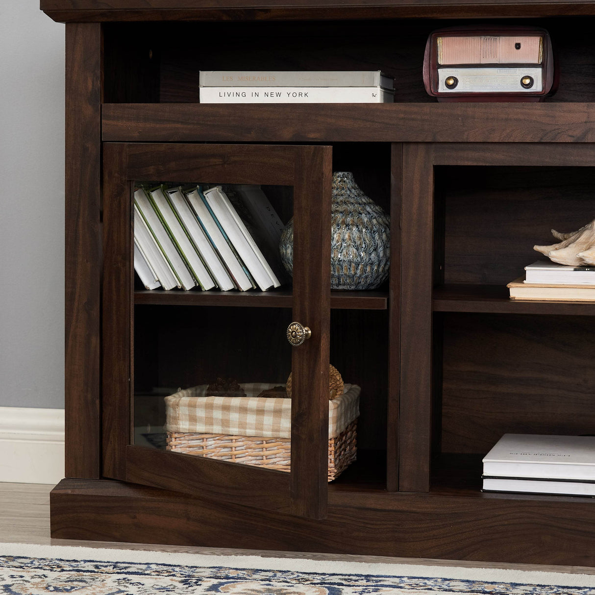 American Traditional Brown MDF TV Stand Console - Sleep Galleria
