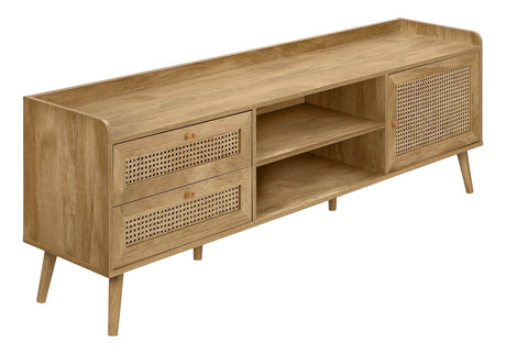 72-Inch Transitional Walnut Laminate TV Stand Console - Sleep Galleria