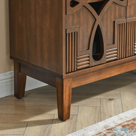 Mid Century Modern Walnut Solid Wood Sideboard Cabinet - Sleep Galleria
