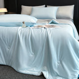 Cooling Blanket Cold Technology Bedding Summer Patchwork Quilts Soft Fashion INS Japan&Korean Green Cold Throws AB Side