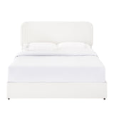 Queen Upholstered Boucle Storage Bed Frame With Drawers