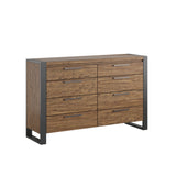 Brown Urban Industrial 8-Drawer Engineered Wood Dresser