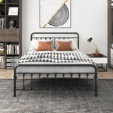 Queen Victorian Style Metal Platform Bed Frame