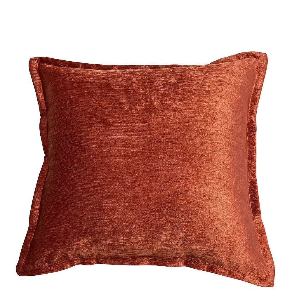 Rose Copper Velvet Throw Pillow With Plush Fill