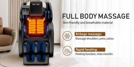 Zero Gravity Full Body Heated Airbag Massage Chair - BILITOK - Sleep Galleria