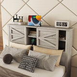 3-Piece Antique Gray Farmhouse Platform Bed Set - Sleep Galleria