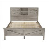3-Piece Antique Gray Farmhouse Platform Bed Set - Sleep Galleria