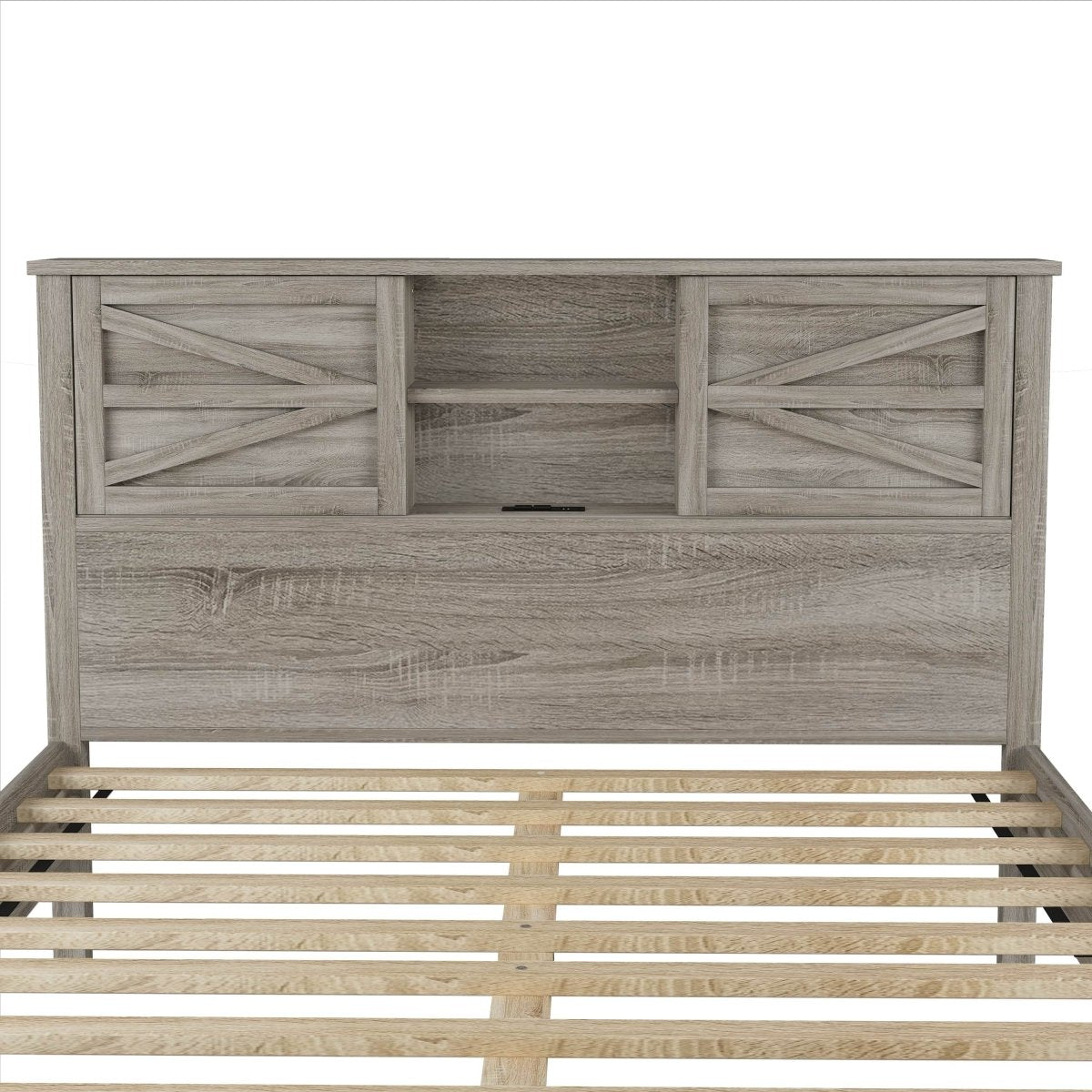 3-Piece Antique Gray Farmhouse Platform Bed Set - Sleep Galleria