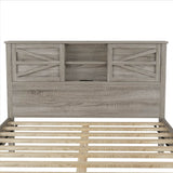 3-Piece Antique Gray Farmhouse Platform Bed Set - Sleep Galleria