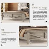 3-Piece Antique Gray Farmhouse Platform Bed Set - Sleep Galleria