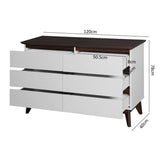 6-Drawer White Particle Board Storage Dresser Cabinet - Sleep Galleria