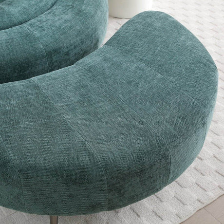 Extra Large Chenille Barrel Chair With Ottoman - Sleep Galleria