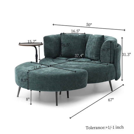 Extra Large Chenille Barrel Chair With Ottoman - Sleep Galleria