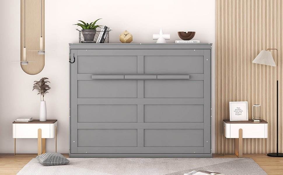 Full Size Gray Plywood Multi-Function Murphy Bed - Sleep Galleria