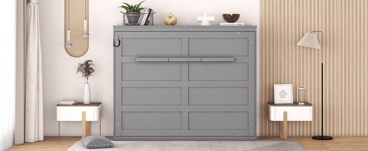 Full Size Gray Plywood Multi-Function Murphy Bed - Sleep Galleria