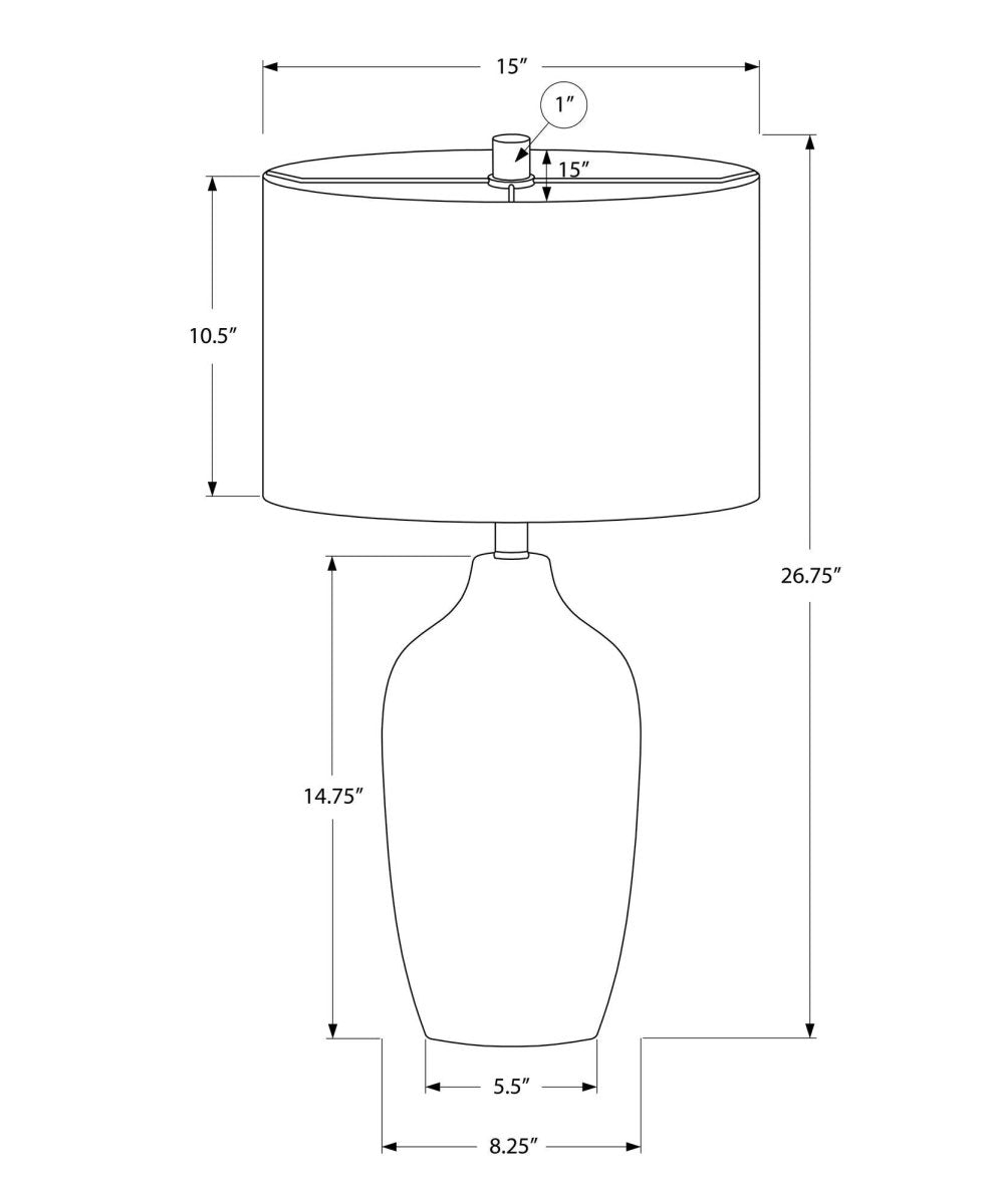 Grey Ceramic Table Lamp With Beige Linen Drum Shade - Sleep Galleria