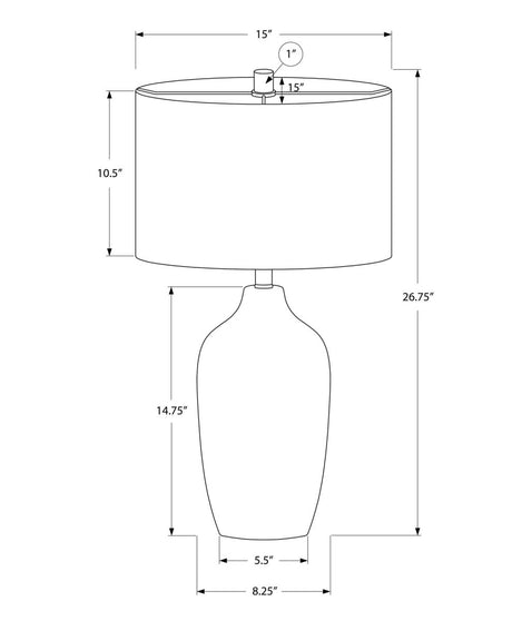Grey Ceramic Table Lamp With Beige Linen Drum Shade - Sleep Galleria