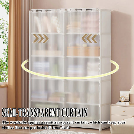 Minimalist Modern 6 - Layer Fabric Wardrobe Organizer Cabinet - Blissora - Sleep Galleria