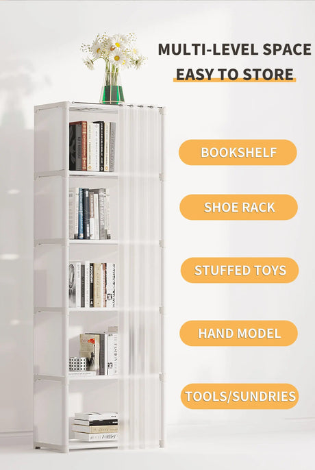 Minimalist Modern 6 - Layer Fabric Wardrobe Organizer Cabinet - Blissora - Sleep Galleria